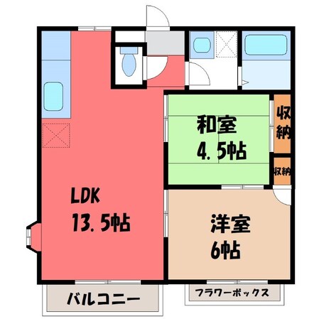 宇都宮駅 バス30分  東原町下車：停歩12分 1階の物件間取画像